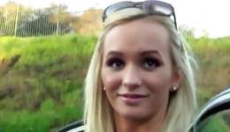 Horney blonde can do the majority amazing blowjob just for a ride in expensive car